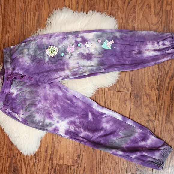 Santa Cruz Skateboards Pants - Santa Cruz Skateboards Once Upon A Dot Purple Tyedye Sweatpants